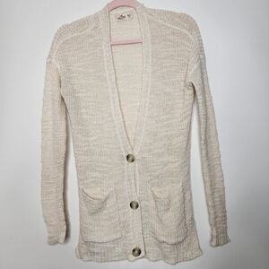 Hollister Cream Open‎ Knit Cardigan Size M / L